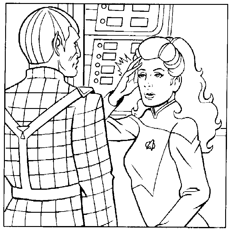 Coloriage de l'équipage de Star Trek en mission à bord de l'USS Enterprise
