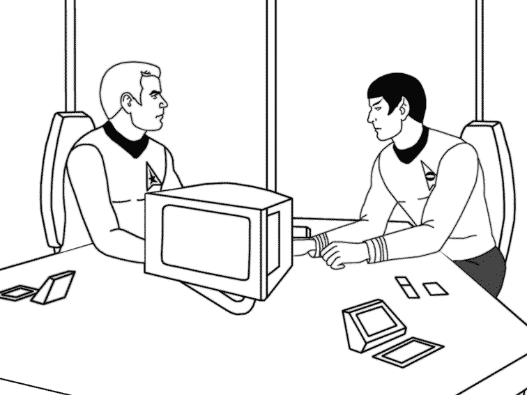 Scène de l'équipage de Star Trek en mission intergalactique