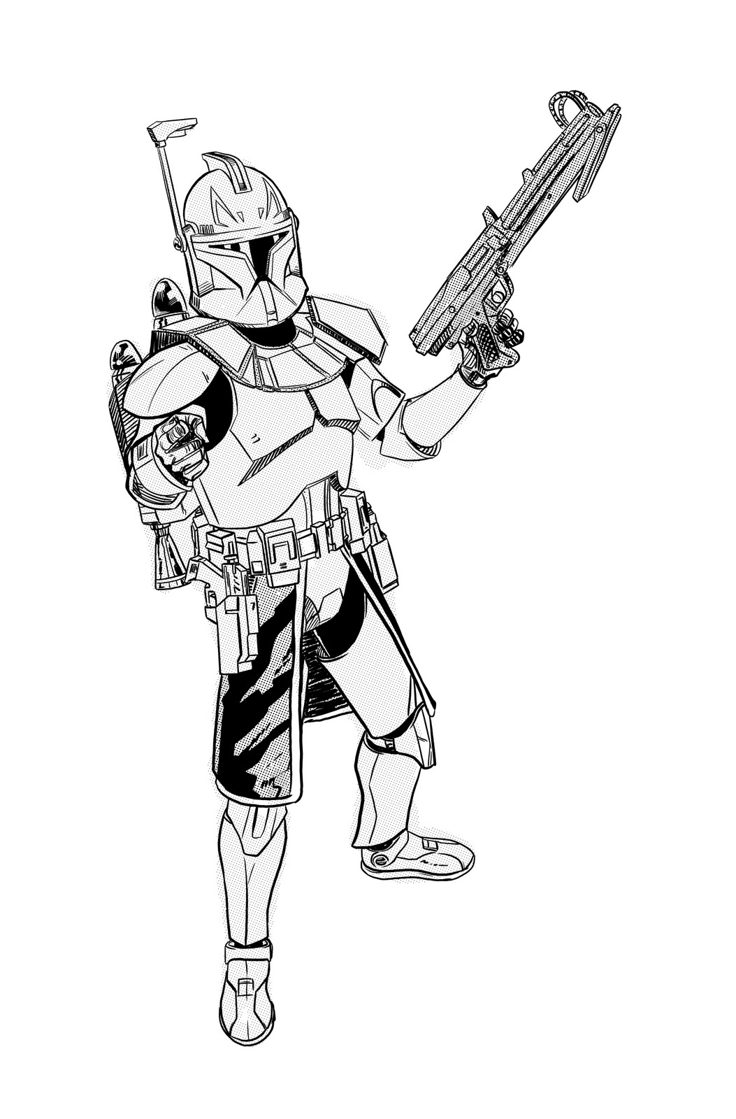 Personnages emblématiques de Star Wars dans une scène d'action intense