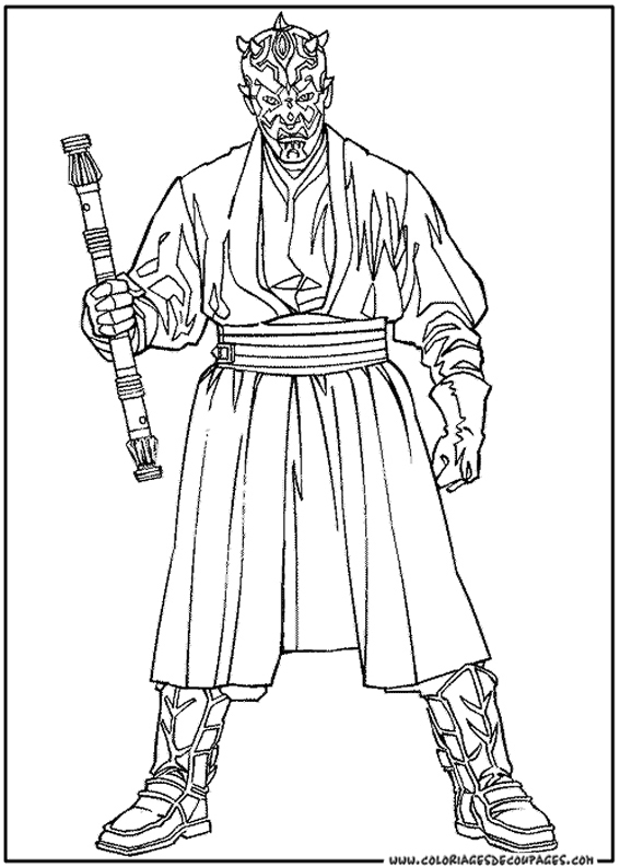 Coloriage de personnages emblématiques de Star Wars en pleine action