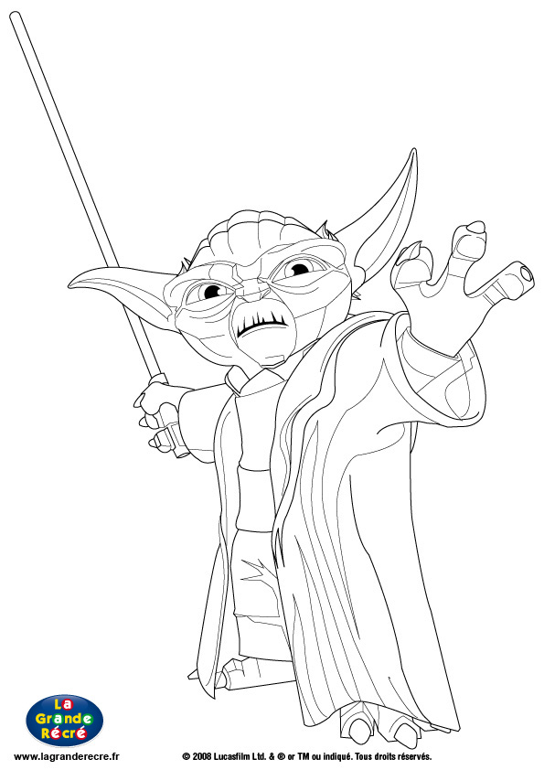 Coloriage de personnages emblématiques de Star Wars en action dans l'espace