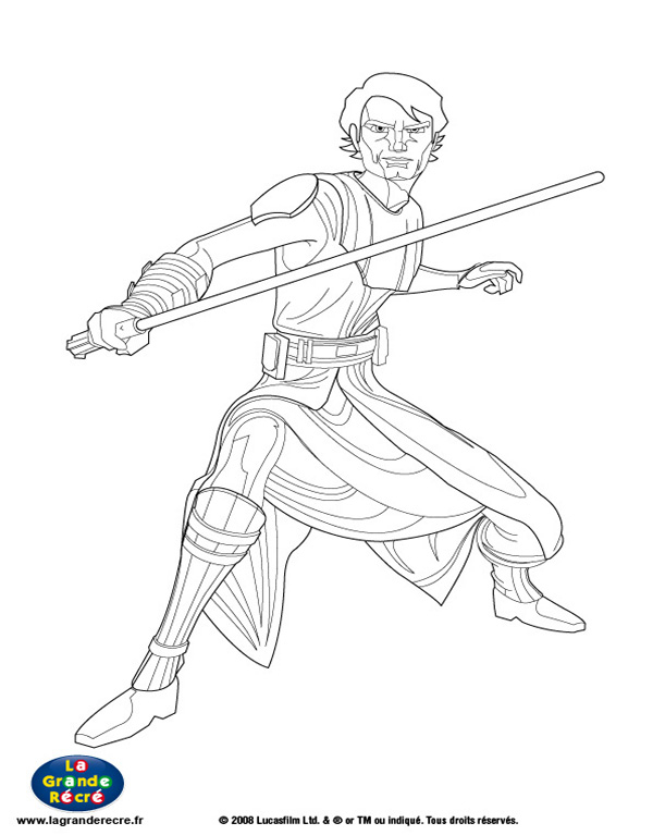 Coloriage de personnages emblématiques de Star Wars en pleine action