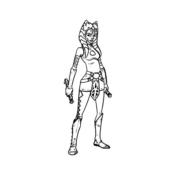 Coloriage de personnages emblématiques de Star Wars en pleine action