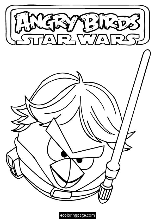 Coloriage de Luke Skywalker et son vaisseau dans un décor spatial