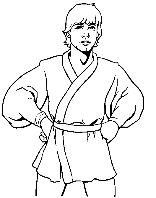 Coloriage de Dark Vador en pleine action avec son sabre laser