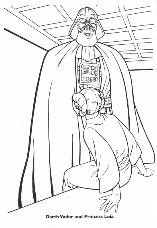 Coloriage d'un vaisseau spatial de Star Wars en pleine action