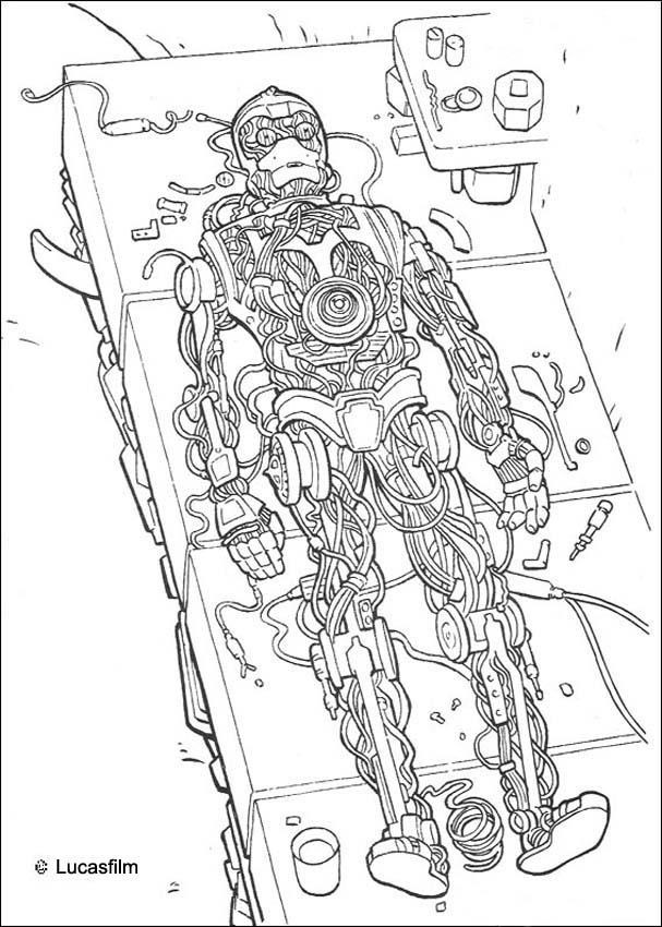 Coloriage de personnages emblématiques de Star Wars en pleine action