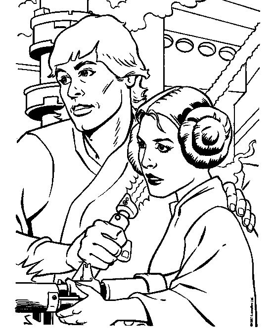 Coloriage de la bataille emblématique entre un Jedi et un Sith dans un paysage galactique