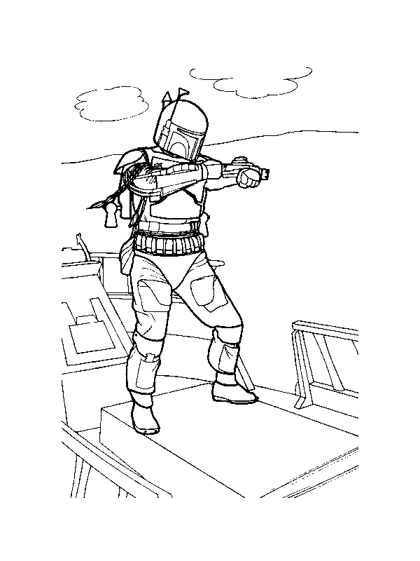 Coloriage de personnages emblématiques de Star Wars en pleine action