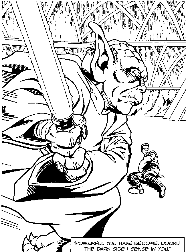 Coloriage de la bataille spatiale avec vaisseaux de Star Wars