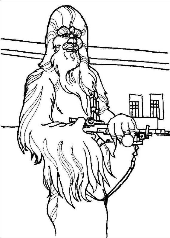 Coloriage de personnages emblématiques de Star Wars dans une scène de combat