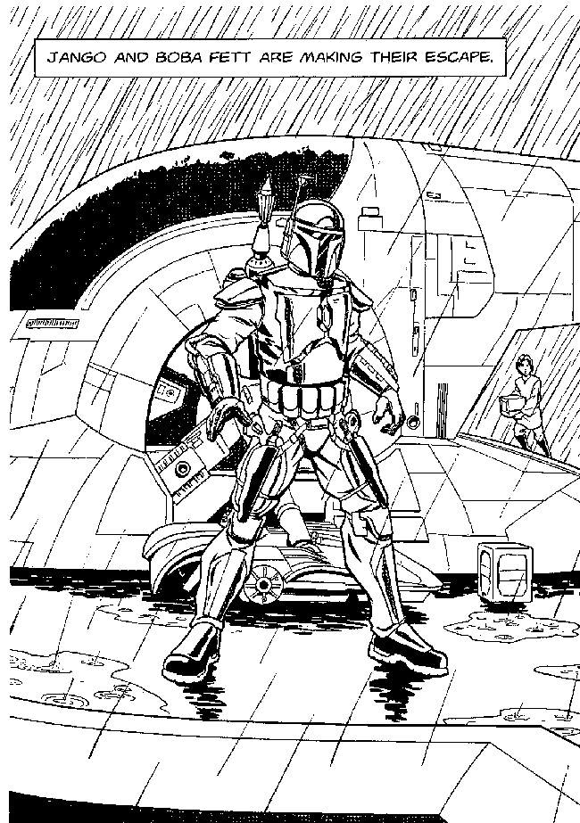 Coloriage de Dark Vador dans un vaisseau spatial