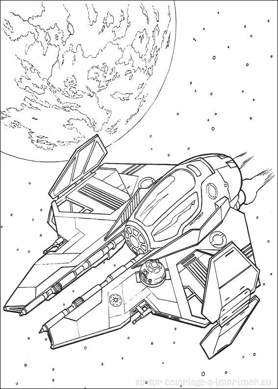Coloriage de Darth Vader en pleine action avec son sabre laser