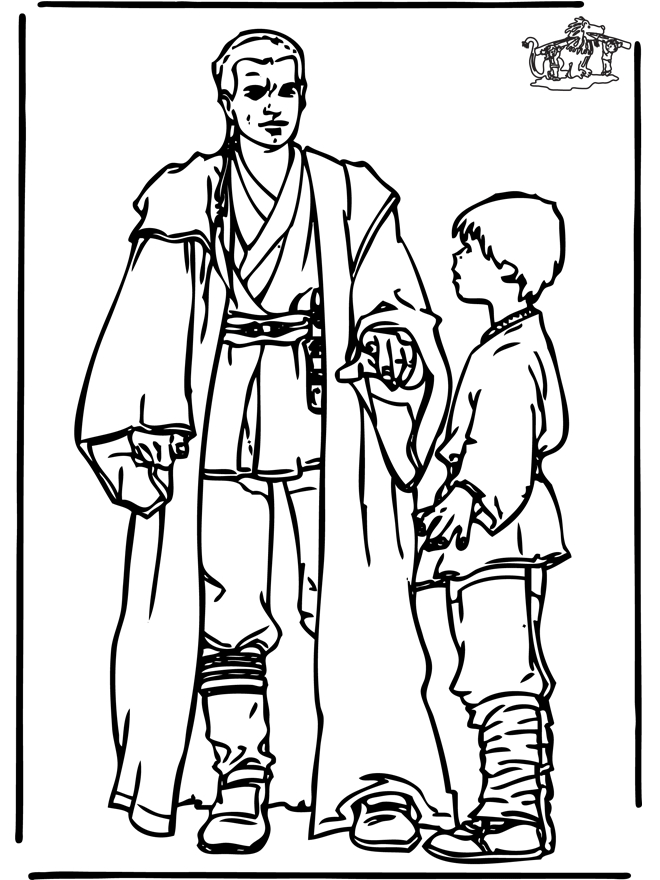 Coloriage de personnages emblématiques de Star Wars en pleine action