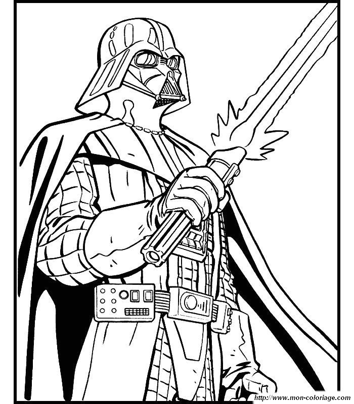 Coloriage de personnages emblématiques de Star Wars en plein duel