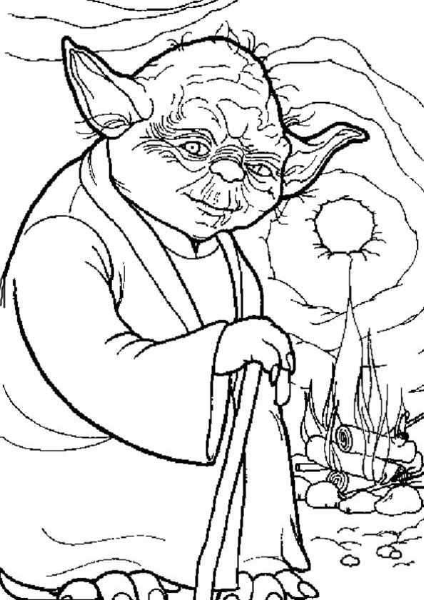 Coloriage d'un vaisseau spatial en plein vol dans l'univers de Star Wars