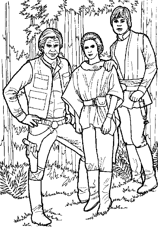 Coloriage de Darth Vader et du Faucon Millenium dans l'espace