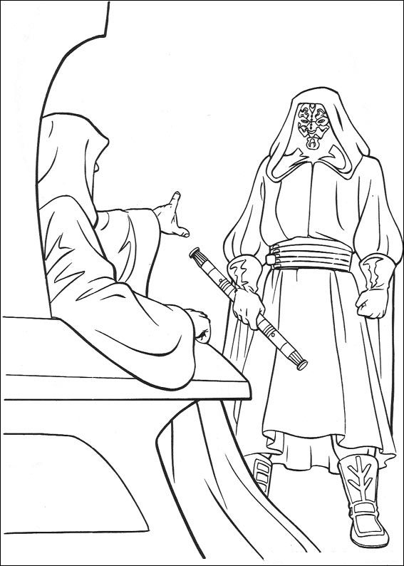 Coloriage de la bataille emblématique de Star Wars avec un vaisseau et des personnages