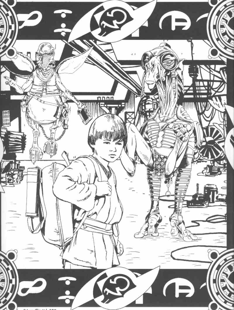 Coloriage d'un vaisseau spatial dans l'univers de Star Wars