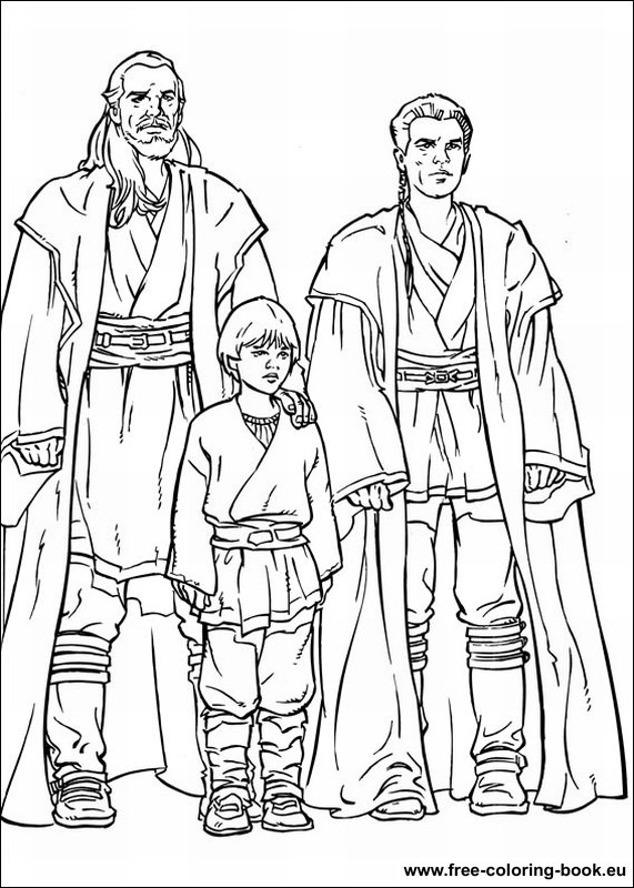 Coloriage de personnages emblématiques de Star Wars en pleine action