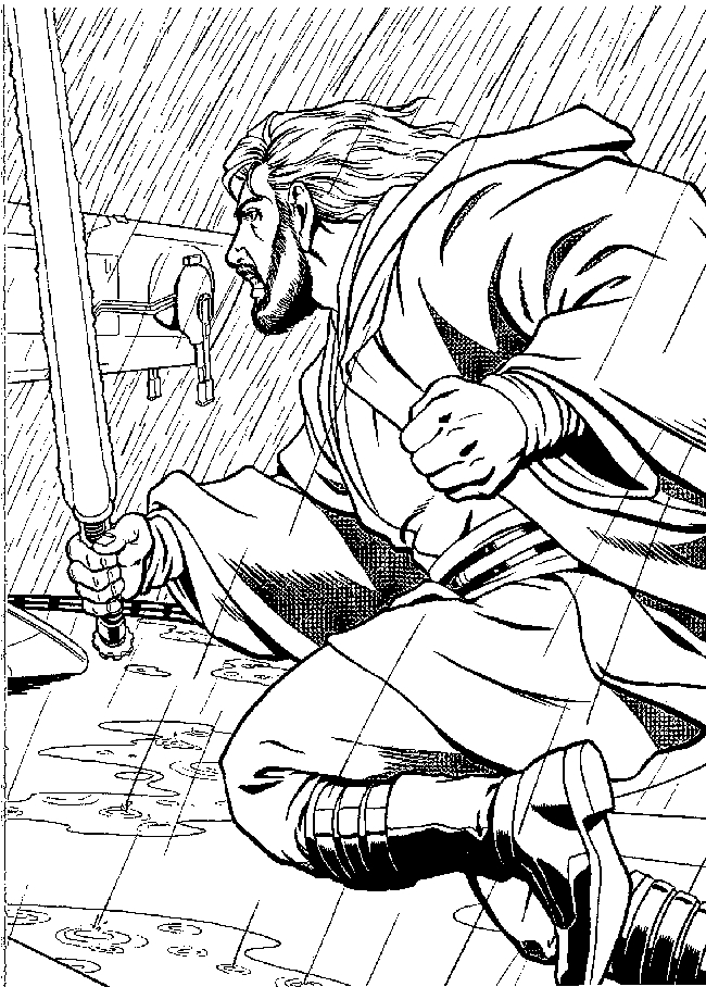 Luke Skywalker affrontant Dark Vador dans un duel au sabre laser