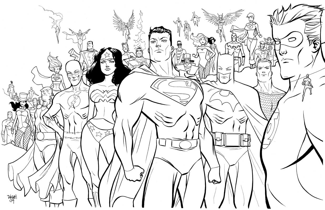 Super-héros DC Comics en pleine action dans un décor urbain
