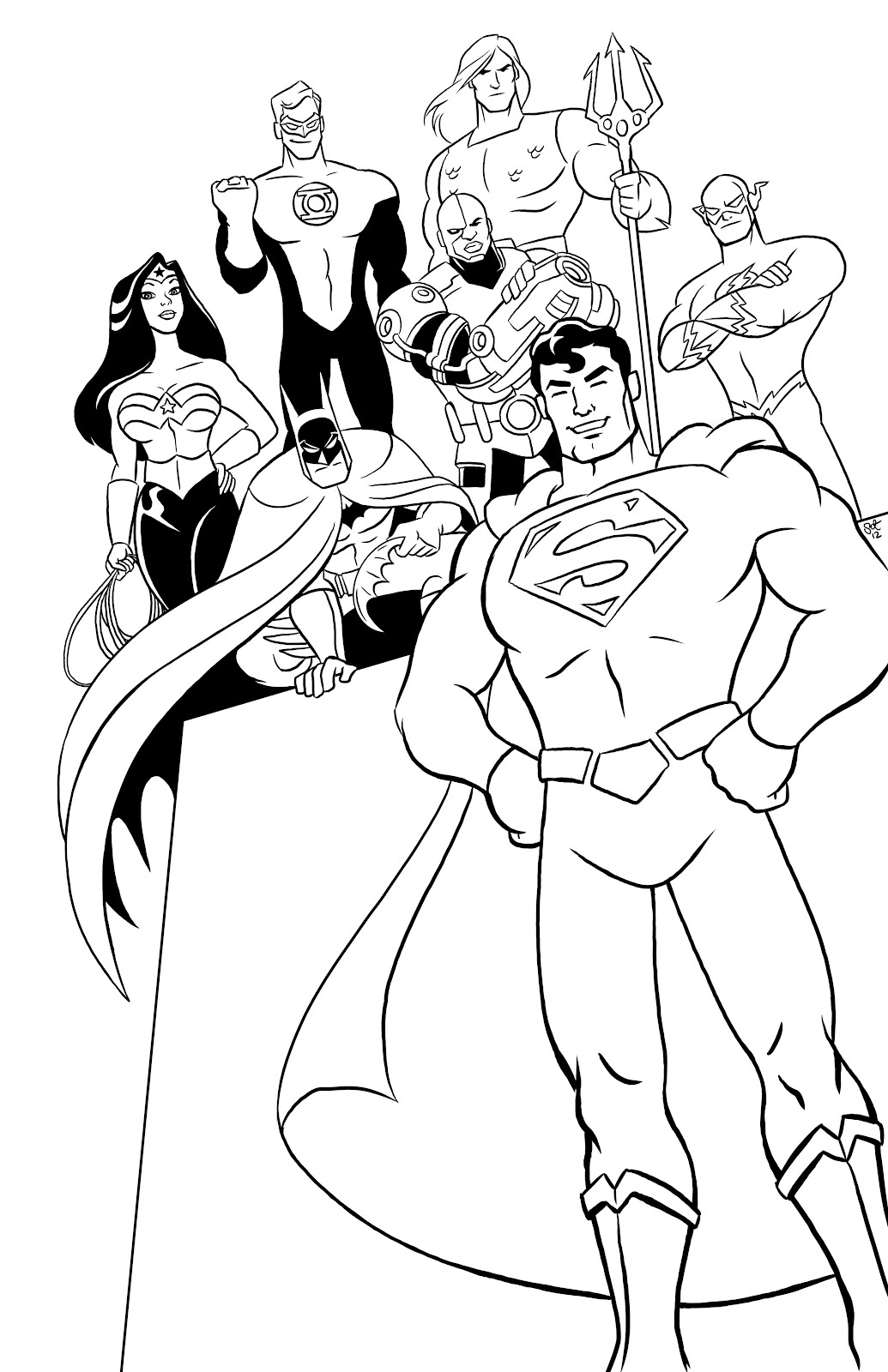Coloriage d'un super-héros de DC Comics en action