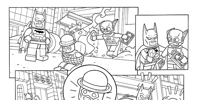 Coloriage d'un super-héros de DC Comics en pleine action
