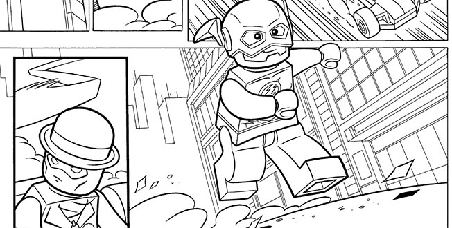 Coloriage de super-héros DC Comics en action