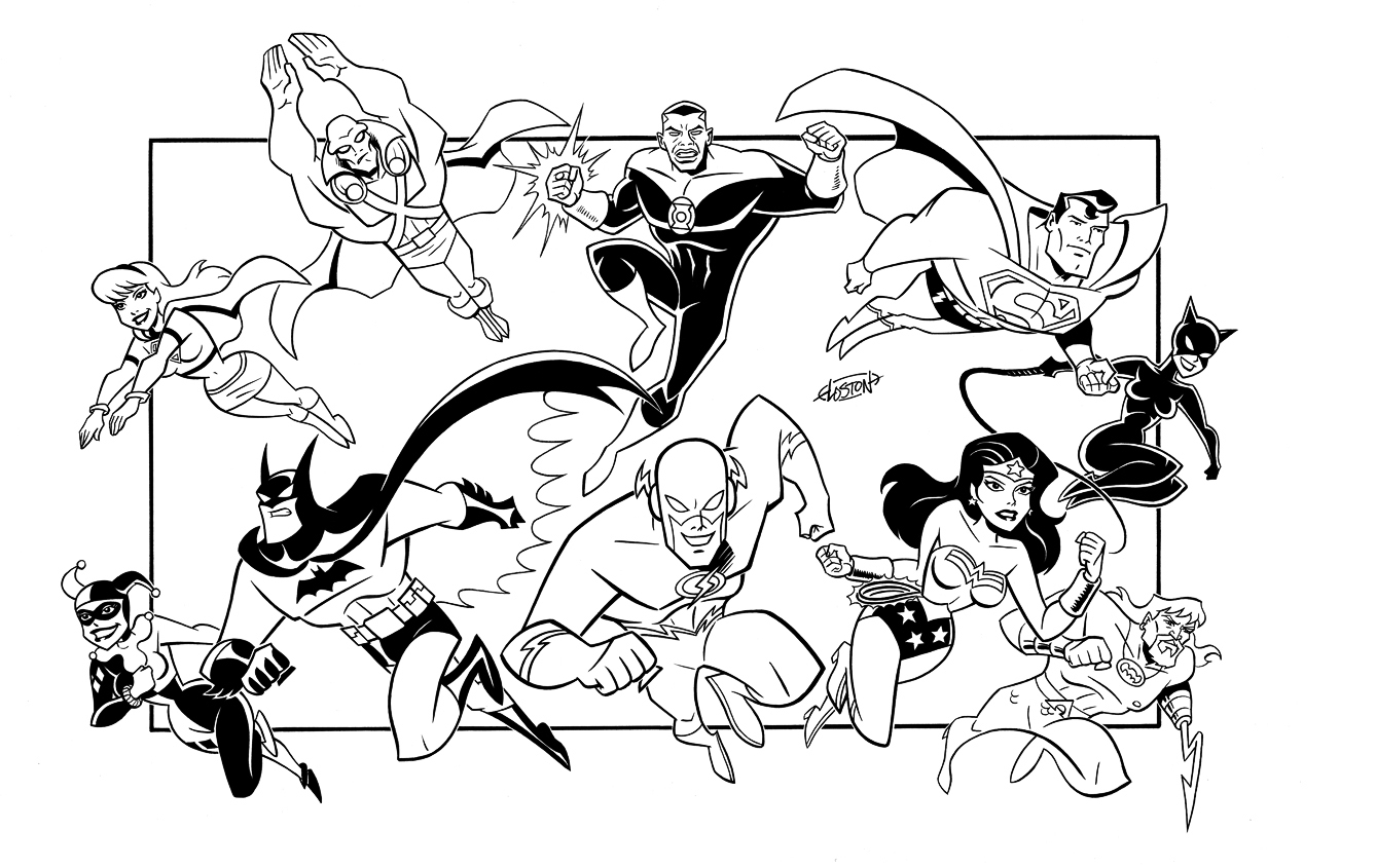 Super héros de DC Comics en pleine action