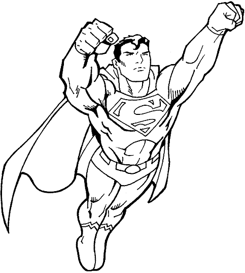 Coloriage de super-héros DC Comics en pleine action