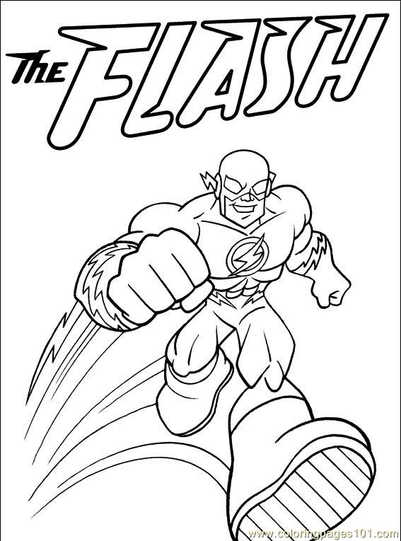 Coloriage de super-héros DC Comics en pleine action