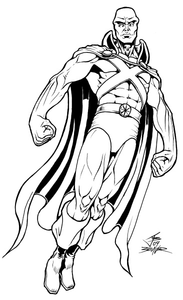Coloriage de super héros DC Comics en pleine action