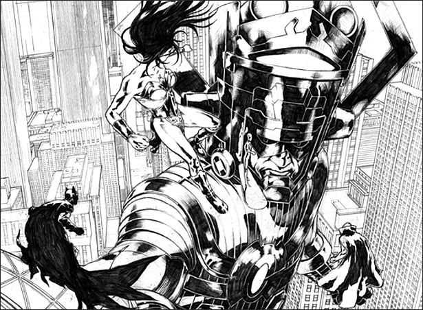Super-héros DC Comics en pleine action