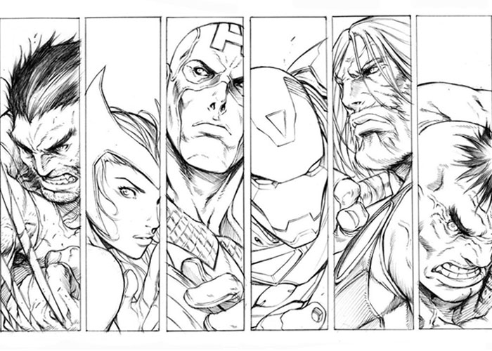 Coloriage de super-héros DC Comics en action