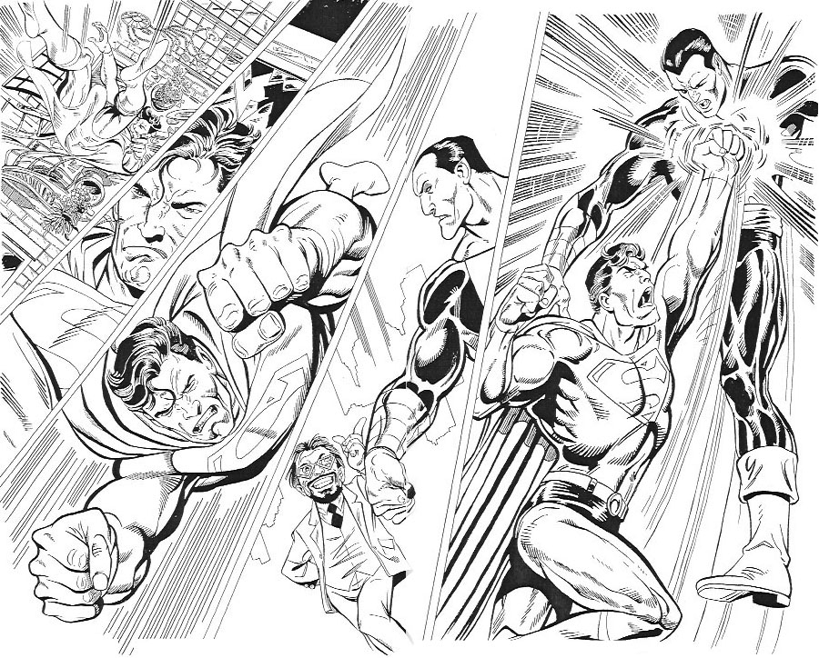Coloriage d'un super-héros de DC Comics en action