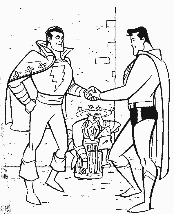 Coloriage de super-héros de DC Comics en pleine action