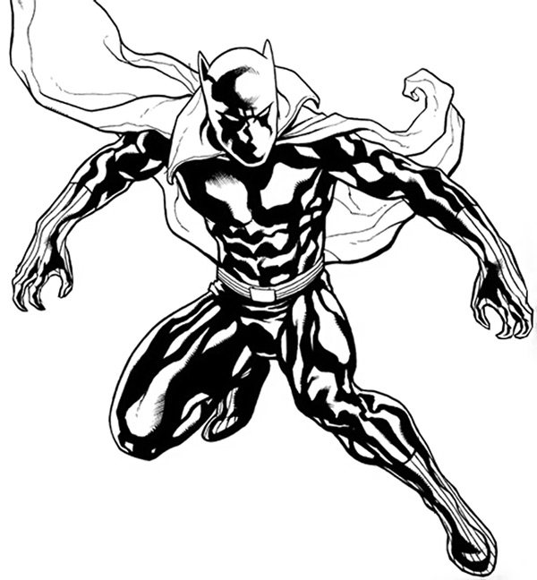 Coloriage d'un super héros Marvel en pleine action