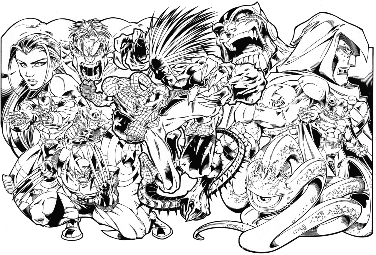 Super-héros Marvel en pleine action dans une scène dynamique