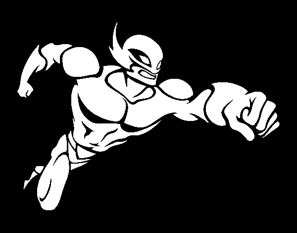 Coloriage de super-héros Marvel en pleine action