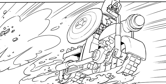 Super-héros Marvel en pleine action sur un fond dynamique