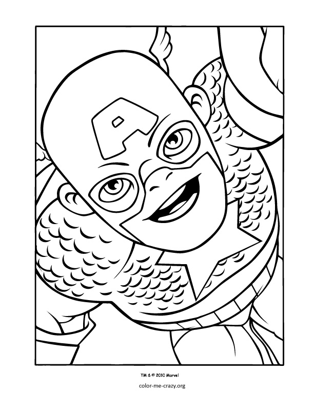 Coloriage de super-héros Marvel en pleine action