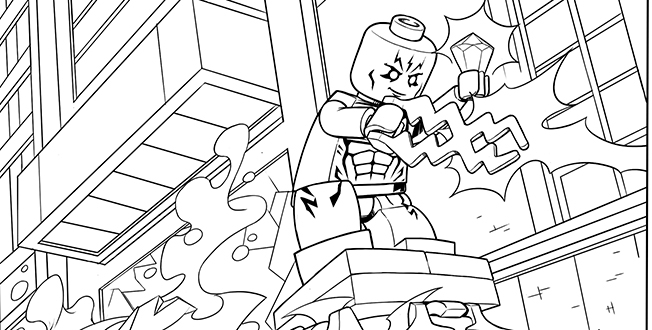 Coloriage de super-héros Marvel en pleine action