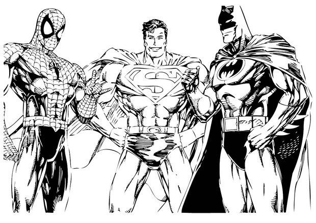 Coloriage de super-héros Marvel en pleine action Coloriage de super-héros Marvel en pleine action