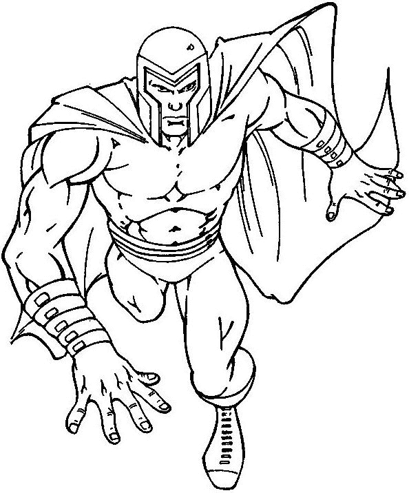 Coloriage d'un super-héros Marvel en action