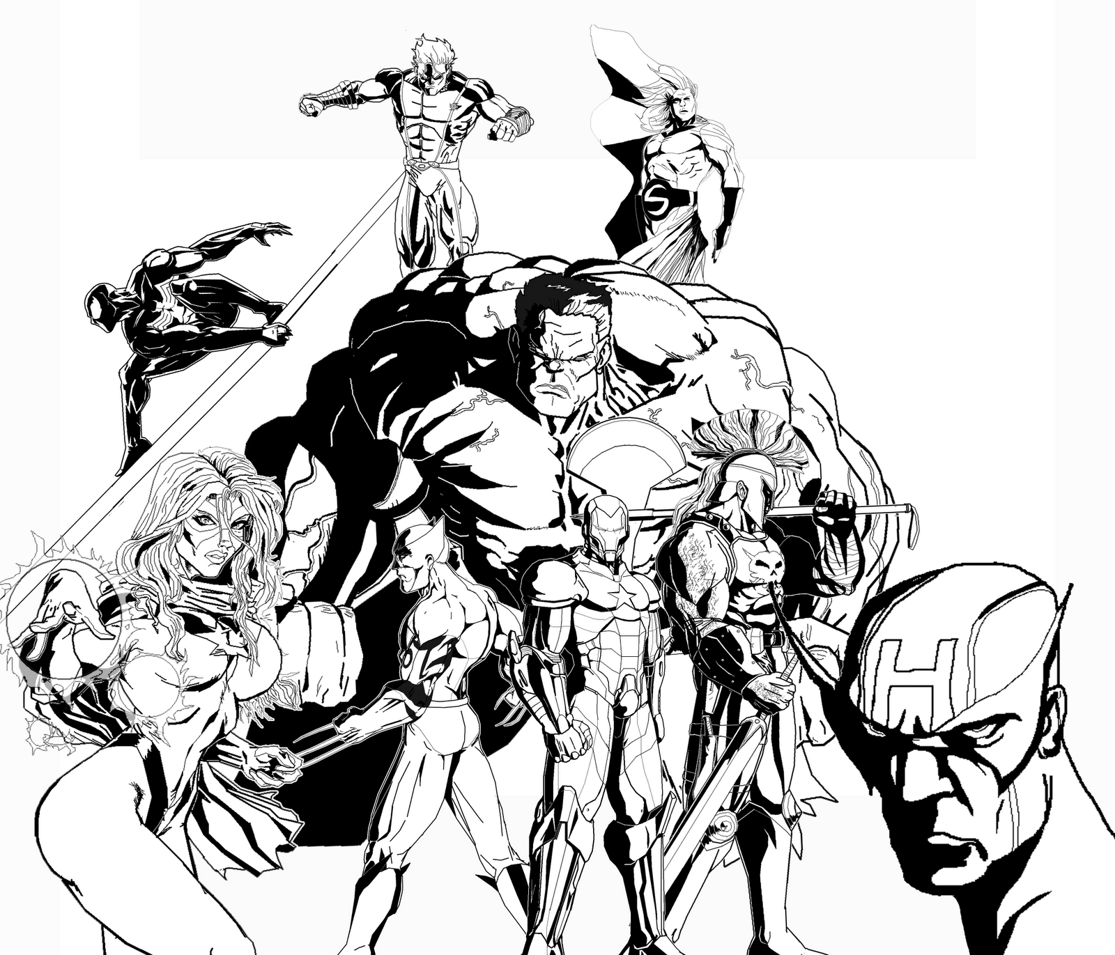 Super-héros Marvel en pleine action avec un décor dynamique