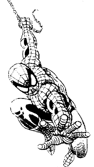 Coloriage d'un super-héros Marvel en pleine action
