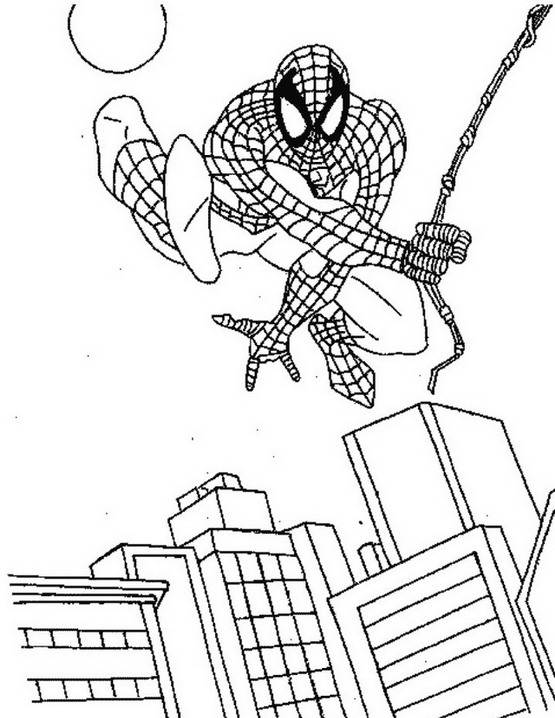 Coloriage d'un super héros Marvel en pleine action