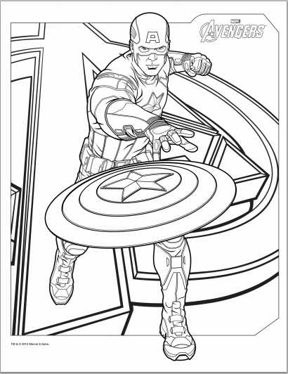 Coloriage de super héros Marvel en pleine action