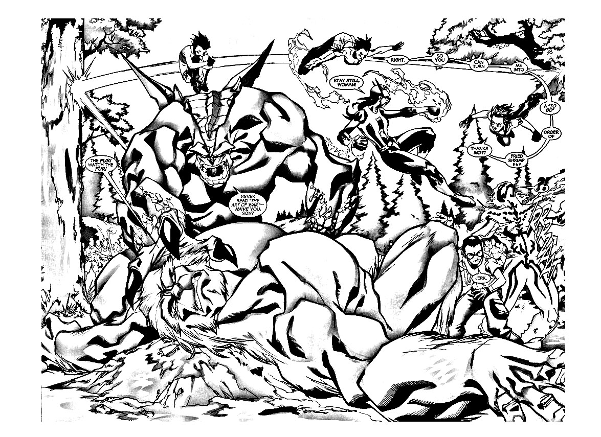 Super-héros Marvel en pleine action sur un fond dynamique